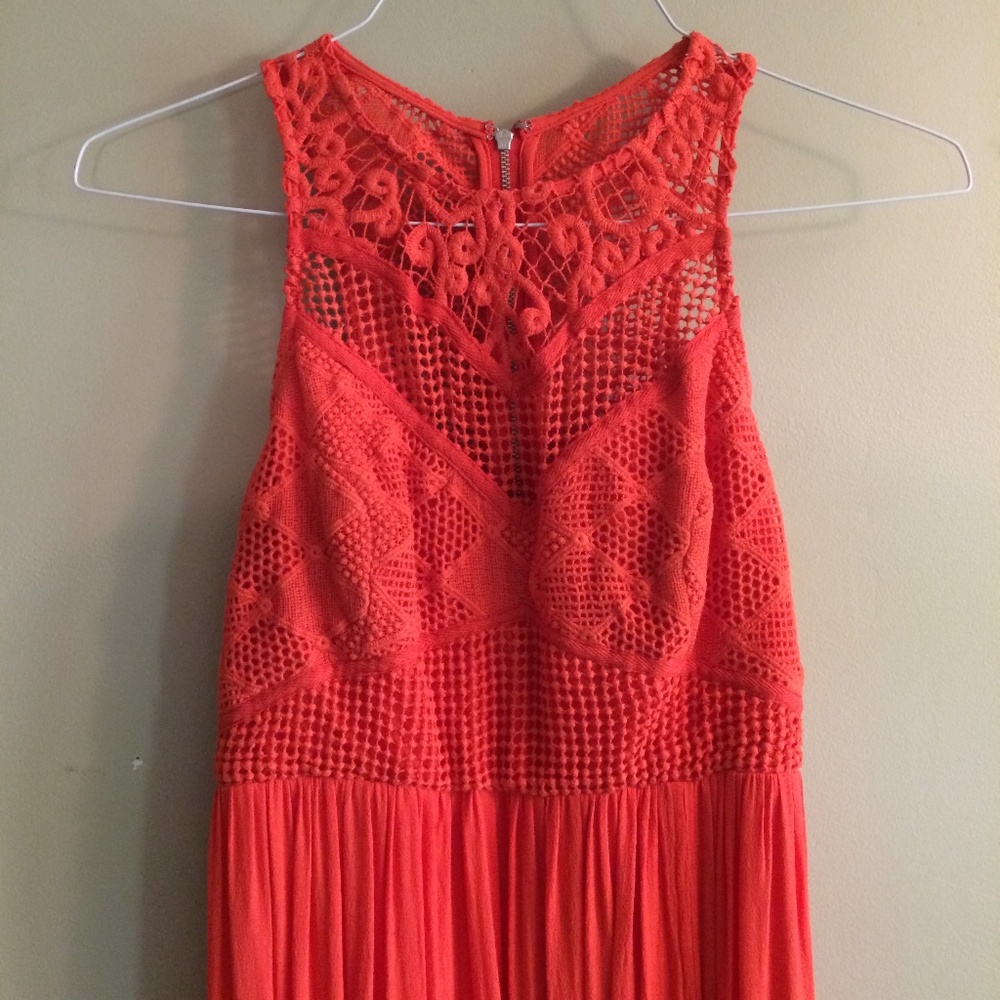blessed are the meek coral chiffon dress